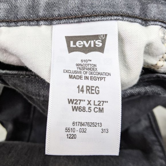 Levi's 510 Boy's Gray Skinny Fit Straight Jeans - Picture 6 of 9